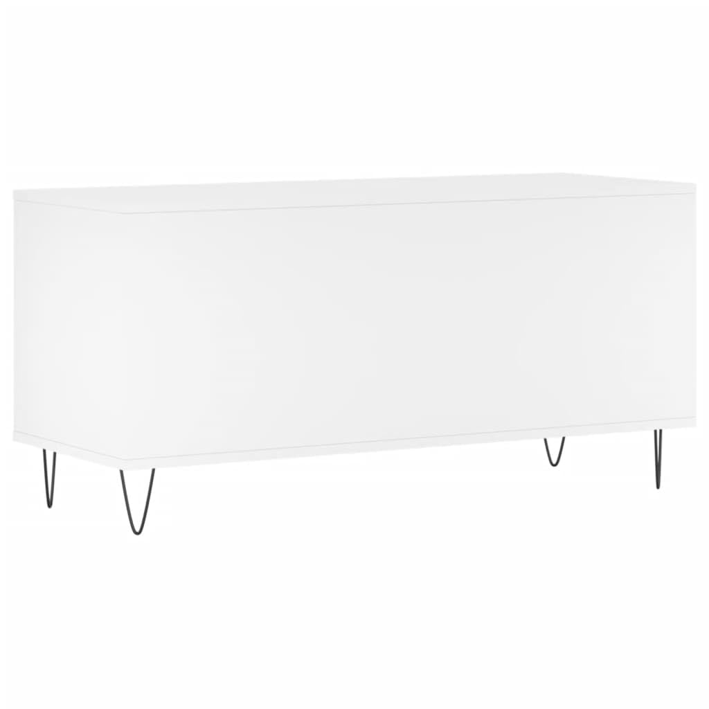 vidaXL Mueble para Discos Madera contrachapada Blanco 100x38x48 cm, Mueble Tocadiscos, Armario para almacenaje de vinilos, Armario de Tocadiscos