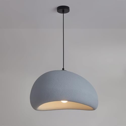 Lámpara Colgante Wabi Sabi 08 Gris. Diseño con acabado Texturizado, Casquillo E27 Ø50 cm. Estilo Japandi, Minimalismo Japonés Natural - Iluminación Wabi Sabi para Techo de Salón, Dormitorio o Comedor