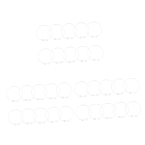 OUNONA 3sets 10pcs Transparent Curtain Rings Easy Snap Closure Shower Curtain Hooks and Home Decor Flexible Safe and Elegant Design 10pcs*3