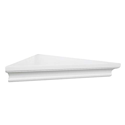Ahdecor White Corner Wall Shelves, Wall Mounted Floating Corner Shelf For Home Décor, 2-Pack #TOP6
