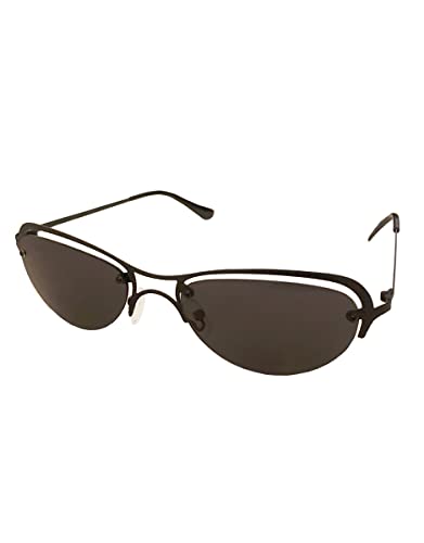Lunettes de soleil Trinity avec monture noire et grands verres fumés anti-reflet