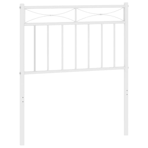Mhdvray Tête de Lit en Métal Blanc 75 cm, Design Classique Élégant en Acier Enduit de Poudre pour Lit à Tubes Ronds, Dosseret de Remplacement Robuste et...