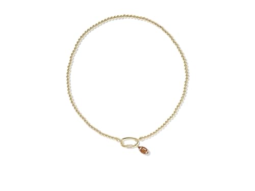 Kendra Scott, Women's, Football Metal Strand Necklace, Gold Metal White Cz, One Size2
