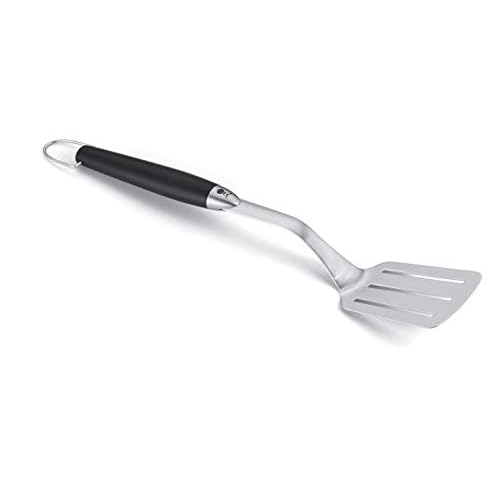Weber 6620 Premium Wender 46 cm, Edelstahl, Antirutschgriff, angewinkelter Hals, Schwarz/silber