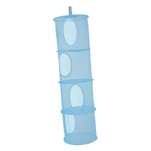 jojomis Collapsible Hanging Mesh Basket 4 Tier Foldable Storage for Toys Clothes Balcony Wardrobe Travel