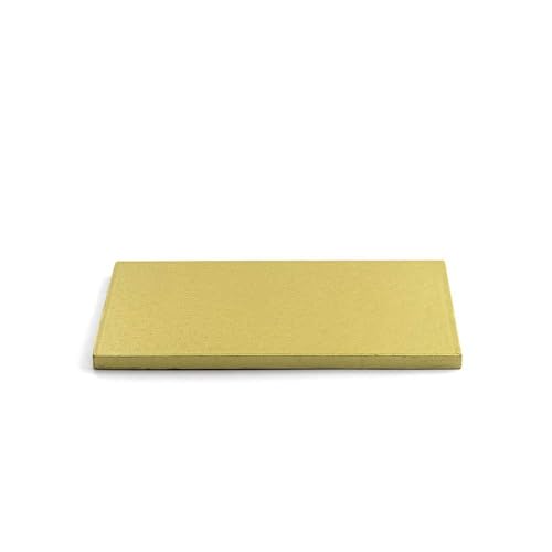Decora, 0931377 - Bandeja para tartas rígida, rectangular, color dorado, de cartón de doble pared recubierta de aluminio, resistente y resistente, ideal para presentar pasteles, 60 x 40 x 1,2 cm