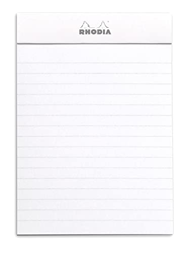 RHODIA 13601C, Stapled Notepad N°13 White, A6, Lined, 80 Detachable Sheets, White Clairefontaine Paper 80 g/m² - Image 2