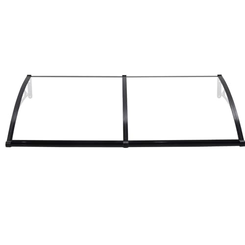Marquesina para puerta exterior - Cortina para puerta de entrada, cortinas para ventanas exteriores 99,37x78,74 pulgadas | Cortina de puerta con soporte de aleación de aluminio, panel de policarbonato