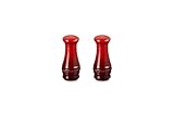 Le Creuset Stoneware Salt and Pepper Shakers, Cerise (Cherry Red)