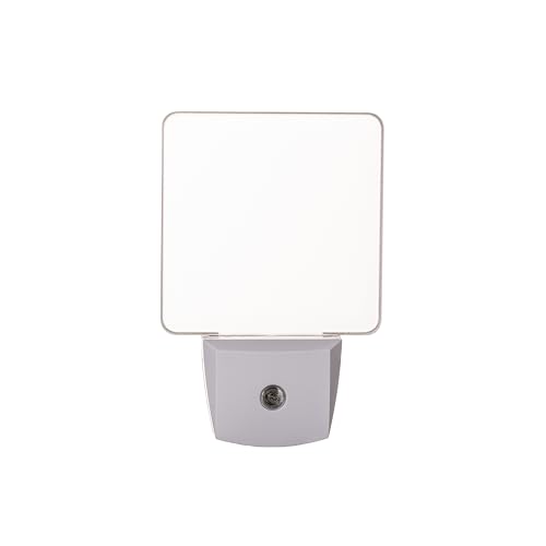 Image of Borders Unlimited Automatic Daylight Sensor LED Modern Night Light, Translucent, Soft Light, Fun Colors, Multi Room Auto Night Light Plug Into Wall (Clear)