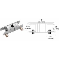 CRL Double connecteur chromé satiné alignement rigide panneaux verre