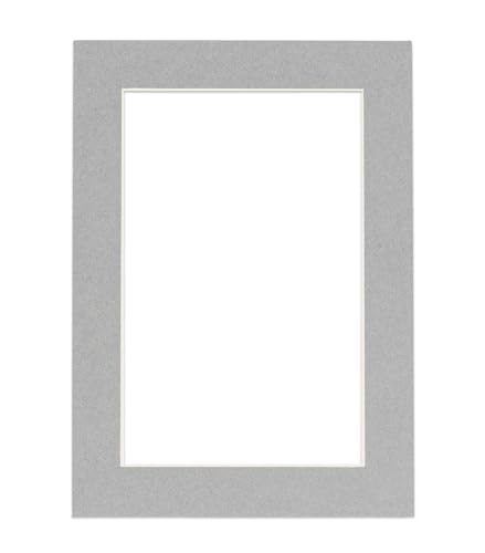 16x20 Mat Bevel Cut for 12x17 Photos - Acid Free Mid Grey Precut Matboard - For Pictures, Photos, Framing - 4-ply Thickness