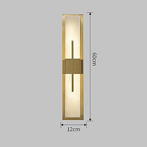Lámpara de pared de latón rectangular con tecnología LED y estilo chino moderno 5