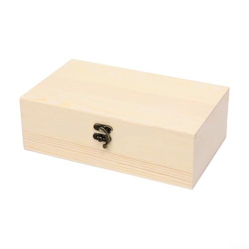 Catálogo para Comprar On-line Cajas de madera parisina . 45 Caja de almacenamiento de madera clásico con tapa con bisagras y cierre frontal, caja grande de recuerdo, cajas de madera rústica para manualidades, pasatiempos de arte (L)