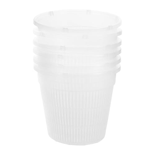 Kuntesetty 6 Piezas Macetas para Cestas Hidropónicas Aireadas Orificios Drenaje Reutilizables Material PP Adecuado para Balcón Y Arreglos Florales en M, Redonda Blanca, 19cm