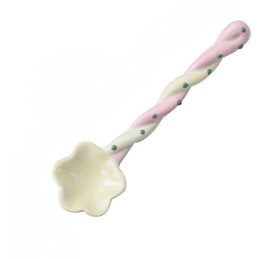 Dessert Spoons Colored Tableware Spoon Ceramic Coffee Spoon for Kitchen Ice Cream Tea (Yellow)