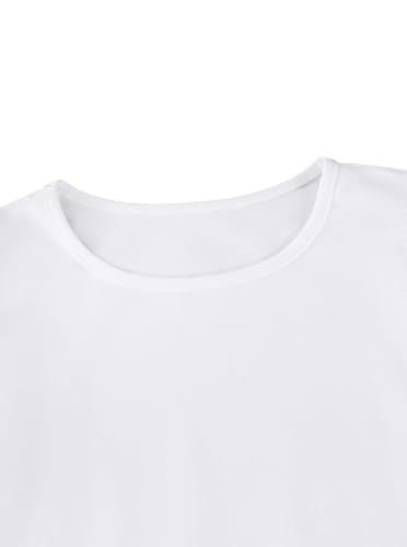 Image of Girls' Summer Shirts Cute Tops Ruffle Sleeve Crew Neck Casual Tees