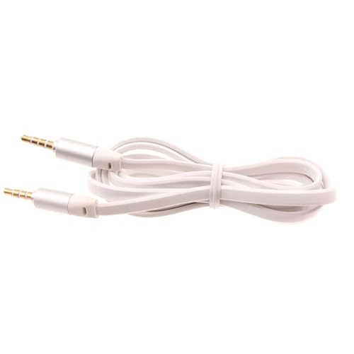 Cable Auxiliar 3.5mm Blanco Plano 0.91 m