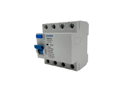RASMACOR | DIFERENCIAL 4P 6KA Clase AC 40A 30mA | Interruptor diferencial 4P 40A 30MA | 230V AC 50HZ | 72mm X 66mm X 83mm | 30MA Cover
