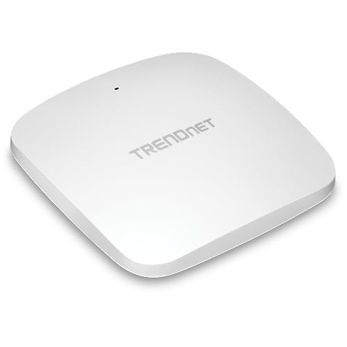 TRENDnet AX3000 Dual Band WiFi 6 PoE+ Access Point, TEW-923DAP, 1 x 2.5GBASE-T PoE+ LAN Port, OFDMA and MU-MIMO Technology, 2402Mbps (5Ghz), 573Mbps (2.4Ghz), WPA3 Ecryption, White