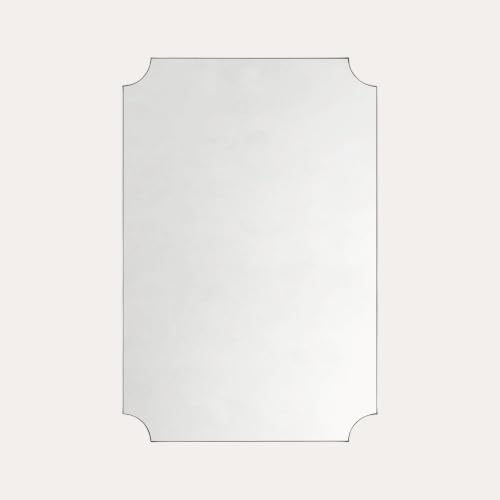 Image of TEHOME Polished Nickel Rectangle Bathroom Vanity Mirror, 24x36'' Silver Decorative Bathroom Mirrors