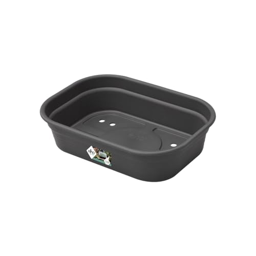elho Green Basics Grow Tray 24 - Accessory for Indoor, Outdoor, Grow Your Own & Accessories - Ø 24.0 x H 6.0 cm - Black/Living Black - Image 2