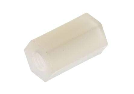 Hex Standoff, Female-Female, Nylon, Natural Finish, 6-32 inch Screw Size, 1/4 inch OD, 1 Body Length, (Pack of 1000)