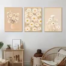 Aquarelle de fleurs sauvages et art mural vibrante KEMEIQI de haute qualité