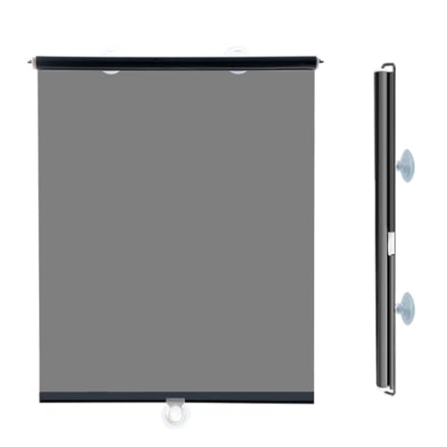 68x125cm Store Enrouleur Occultant avec Ventouse Rideaux Portables rétractables sans Percage Noir Store À Rouleau Isolation Thermique et Protection Solaire - pour...