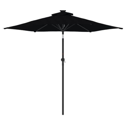 Parasol de jardín de 212 cm con poste de acero negro CLSDRZC 2
