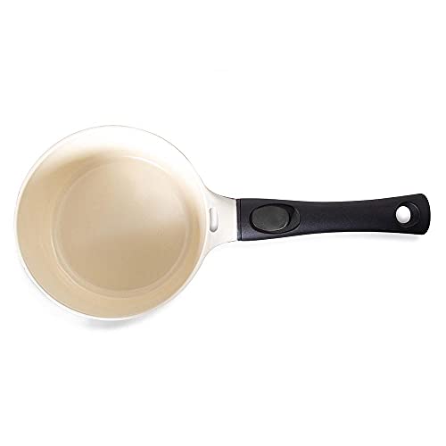 Panela de Cerâmica Antiaderente Caçarola Vermelha com Cabo Removível 18cm 2 Litros Le Cook
