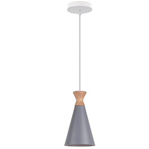 E27 Lustre Suspension Éclairage Luminaire Suspension LED Plafonnier Scandinave Moderne Style Simple pour Restaurant Salle à manger Decoratif Salon Cuisine (Gris)