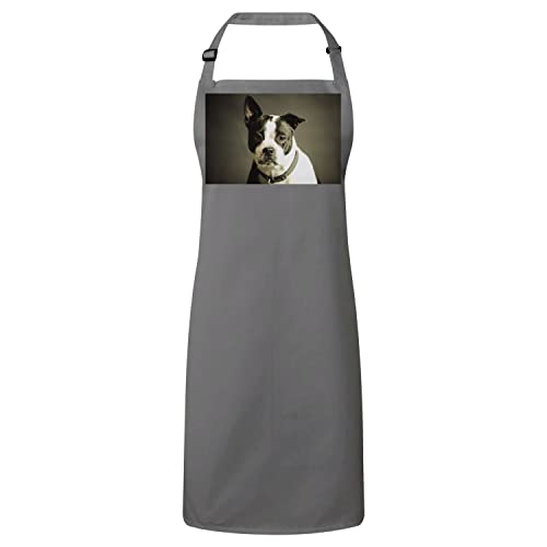 Tablier cuisine gris bulldog pour cuisiner en famille avec style