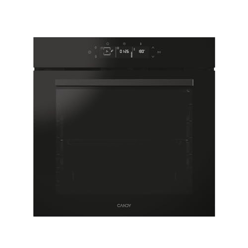 CANDY - Four Encastrable à Chaleur Pulsée - Pyrolyse/Hydrolyse, 6 Niveaux de Cuisson, A++, Cavité XXL (78L), Ouverture & Fermeture Douces, Noir - Interface...