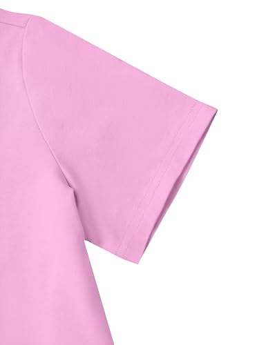 Image of Girl's 2 Piece Outfits Cute Summer T-Shirt and Graphic Shorts Clothing Sets Pink 11-12Y