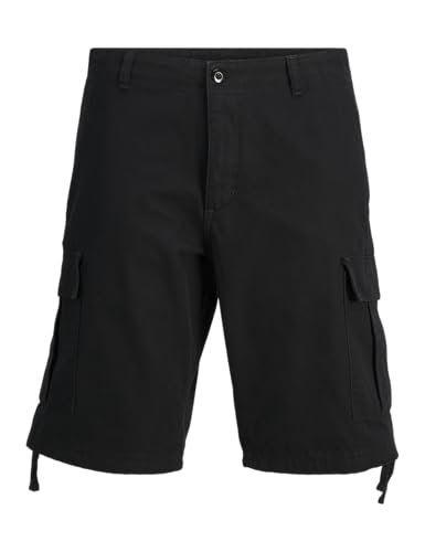 JACK & JONES Herren Jpstcole Barkley Jjcargo Shorts Sn Cargoshorts 12248685,Schwarz,L