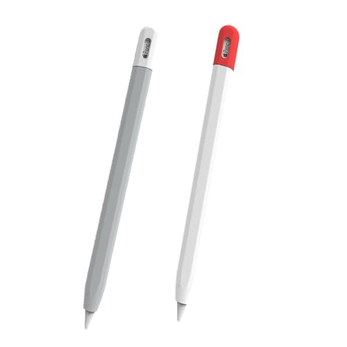 B-JWYFY Apple Pencil USB C用シリコンケース 2個パック 丈夫で薄いカバースリーブ 軽量ホルダーグリップ Apple Pencil用 第3世代保護アクセサリー (グレー&ホワイト)