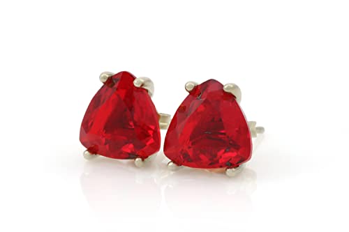 Boucles d'oreilles anemone rubis légères anti-irritation en or jaune