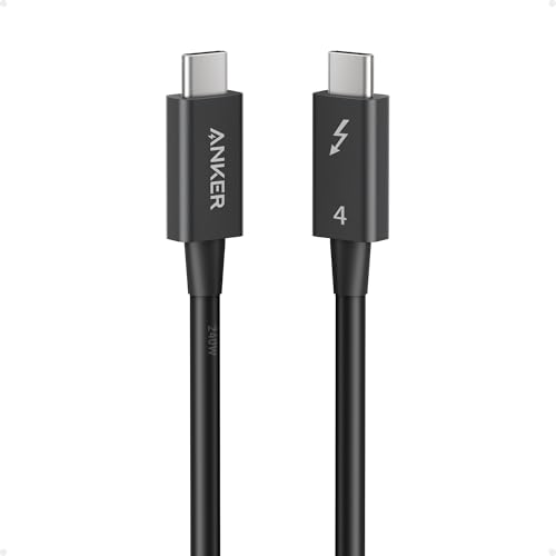 Anker Thunderbolt 4 Cable 2.3ft - 240W, 8K/4K Display, 40Gbps