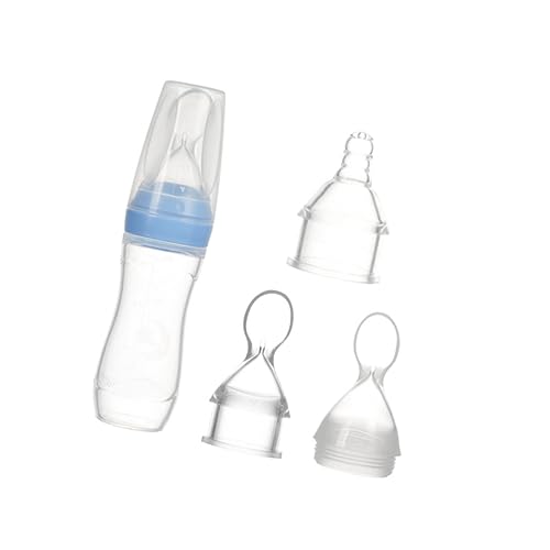 ORFOFE 3個 シリコーン製ベビーフードボトルスプーン点 軽量携帯用 哺乳瓶用 用トレーニング補助具 哺乳瓶スクイーズプ ミルク ジュース 薬