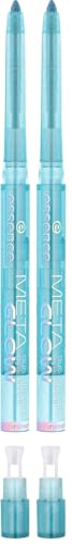 Essence Cosmetics Perfilador De Ojos Duocromático Meta Glow, De Larga Duración, De Gran Pigmentación, No Se Mueve, Color Intenso, Holográfico, 0.22 g (Paquete de 2)