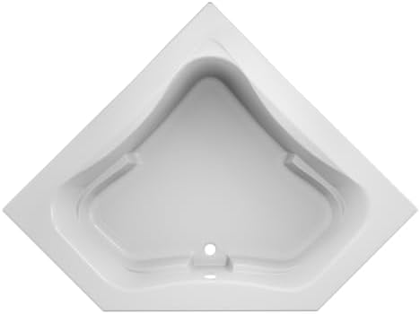 JACUZZI SIGNATURE - Bañera de acrílico para remojar, antideslizante, colocación de drenaje central, 60 pulgadas de largo x 60 pulgadas de ancho,