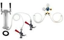 2 Tap Chrome Tower Draft Beer Kegerator Kit NEW