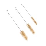 LOLIPPYY 3 Stück Laborbürsten Set Teilig mit Weichen Schweineborsten Hitzebeständig für Flaschen Kolben Becher Reagenzgläser Effektive Enger Laborgläser