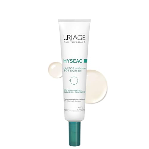 Uriage Hyseac Gel SOS Asséchant - 5,7% d'AHA et de BHA - Assèche, Purifie - Réduit les Boutons, Imperfections - Efficacité Visible dès 4 h - Effet Patch Invisible et Protecteur - Sans Parfum - 15 ml