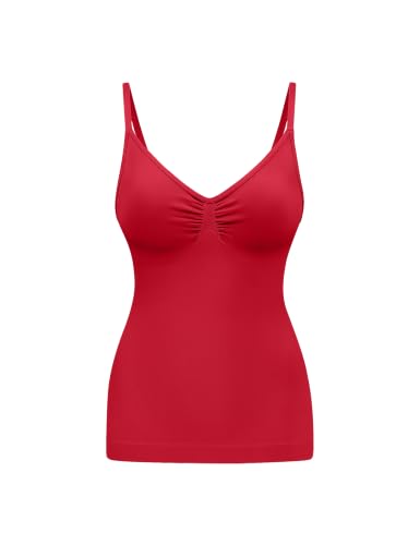 Image of EUYZOU Womens Tummy Control Shapewear Tank Tops Seamless V-Neck Compression Tank Tops Body Shaper Camisole