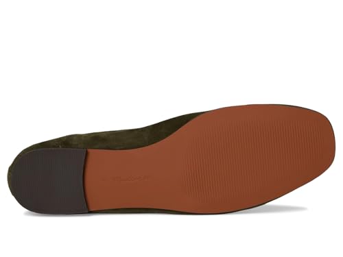 Madewell Women's Greta Elastic Mary Jane-Suede Flat, Loden, 10.53
