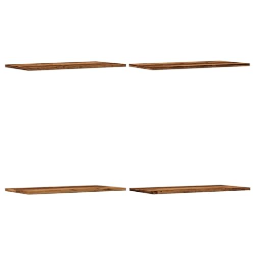 vidaXL Étagères murales 4 pcs Vieux Bois 60x30x1,5cm Bois d'ingénierie, étagère Flottante, étagère de buanderie, étagère pour CD