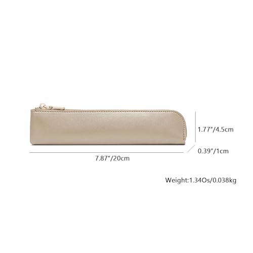 Image of Slim Pencil Case Small Pencil Pouch Pen Case (Pearl White Tea /FL)