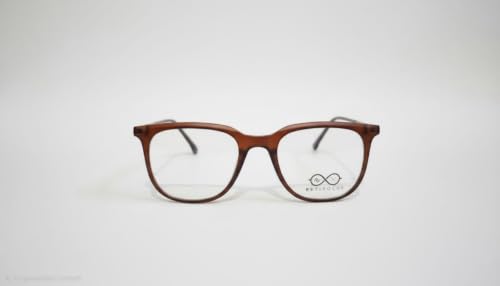 Image of Soft Square Optical Eyeglass Frame for Men & Women, Front with Metal Temples, Clear Demo Lenses, Lightweight Mixed Material Frame, Ribbed Temple Design for Prescription Lens Replacement